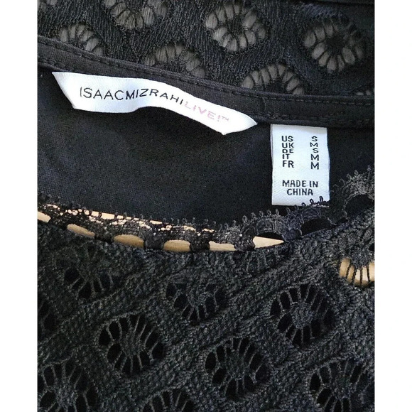 Isaac Mizrahi Live! Sleveless Black Lace Eyelet Shift Dress Small - Picture 3 of 7